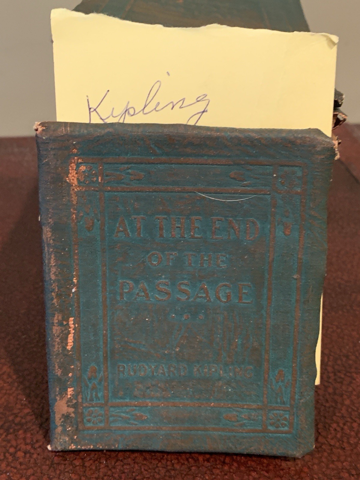 RARE Lot 18 Antique Green Little Leather Library Book 1920 Kipling Wilde Thoreau