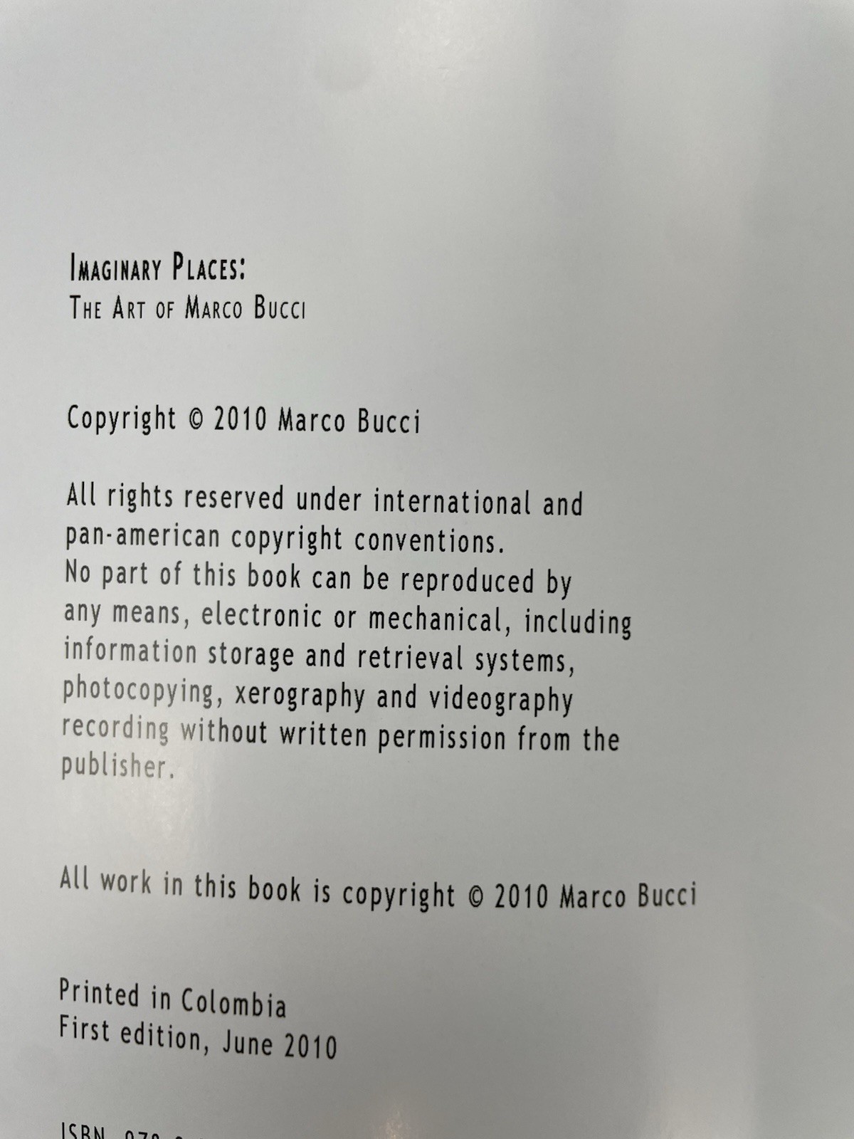 Imaginary Places by Marco Bucci Hardcover Art 2010