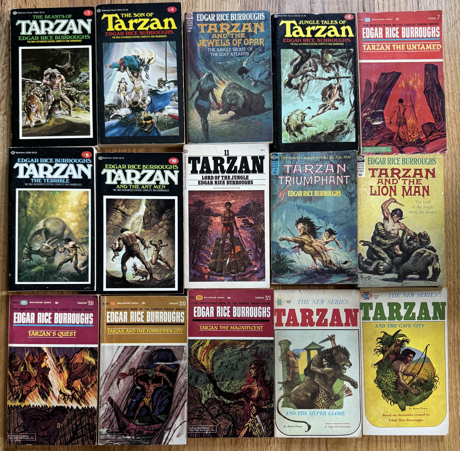 Partial Series Set TARZAN by Edgar Rice Burroughs Lot 15 Ace Ballantine