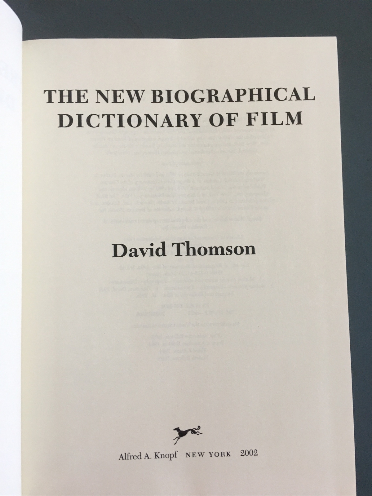 The New Biographical Dictionary of Film: Expanded and Updated by Thomson, David