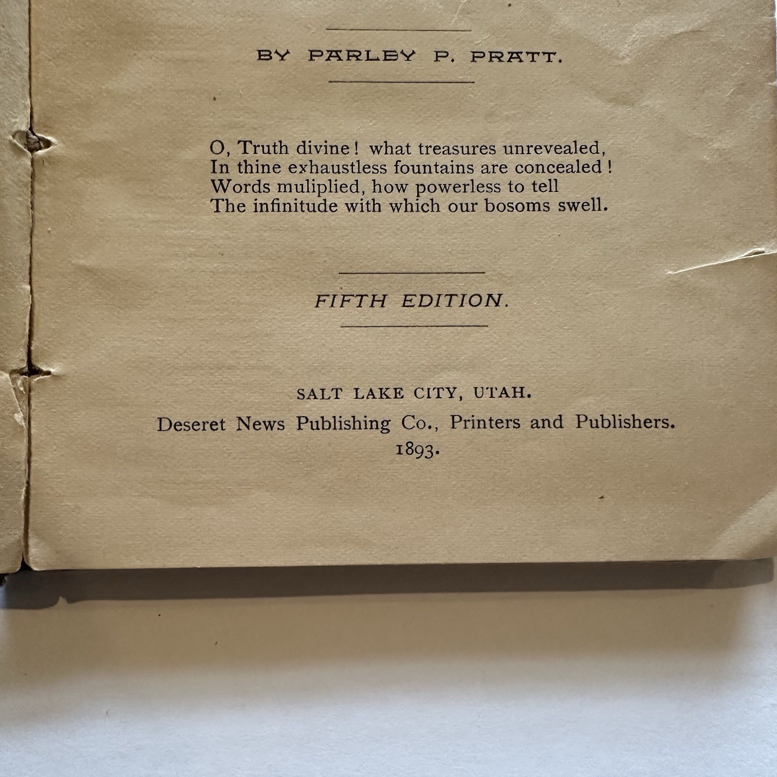 Key to the Science of Theology – Parley P. Pratt (1893 Edition) LDS Mormon