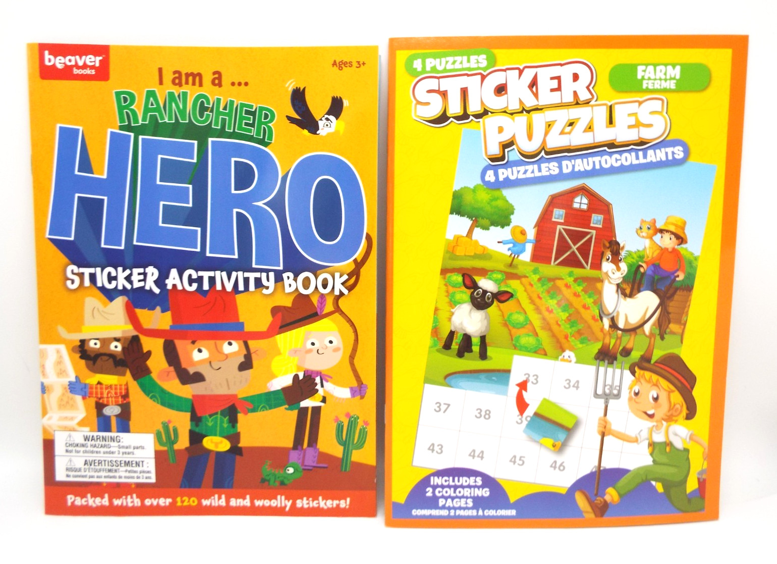 2 new Farm Sticker Activity Books: I am a Rancher Hero & 4 Farm Sticker Puzzles
