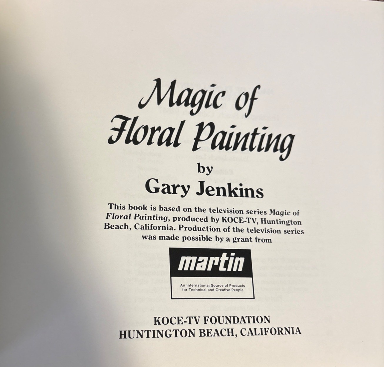 Magic of Floral Painting By Gary Jenkins Art Lessons Book KOCE TV 1986