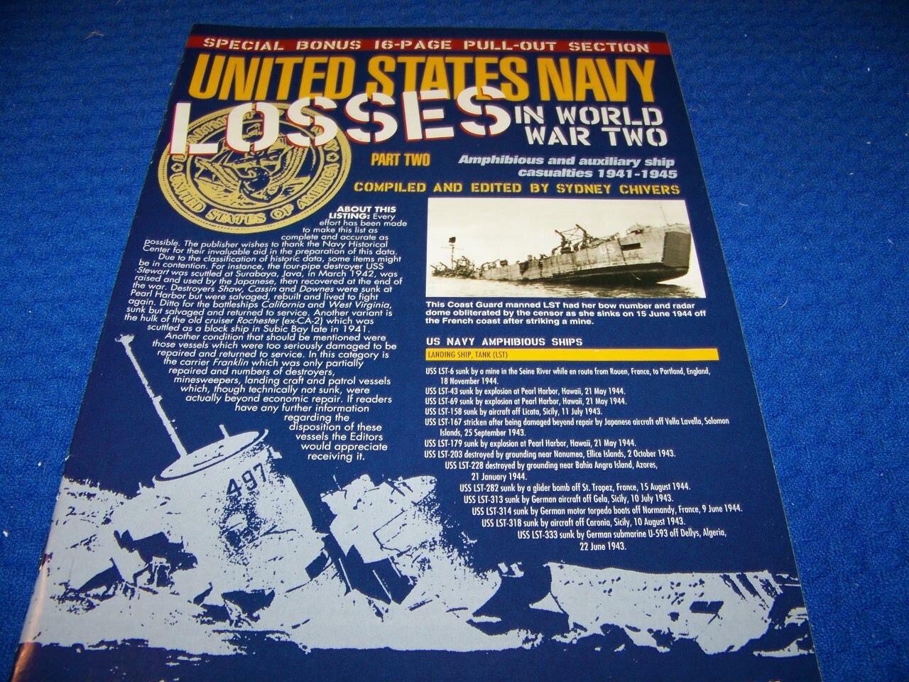 2005 UNITED STATES NAVY LOSSES IN WWII ..SPECIAL EDITION INSERT 16-PAGES (418JJ)
