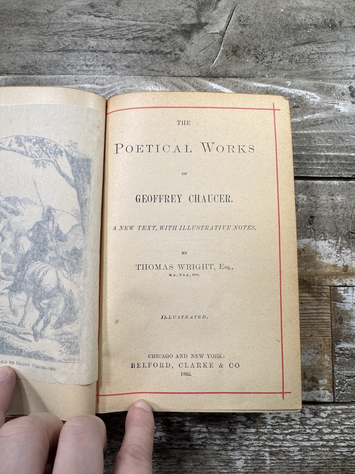 c. 1885 Antique Poetry “The Poetical Works of Geoffrey Chaucer” ~Binding~