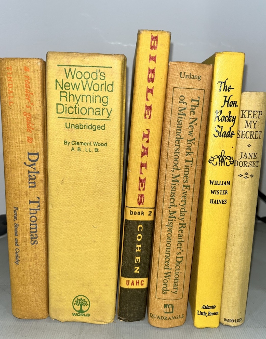 Vintage Book Lot Hardcover Books Decor Staging Lot of 6 Yellow Hues