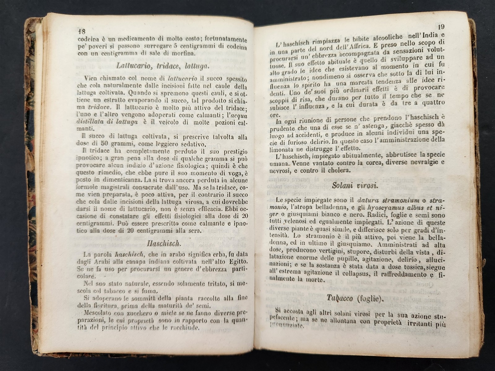 1853 antique MATERIA MEDICA & FORMOLARIO terapeutico italian medical BOOK