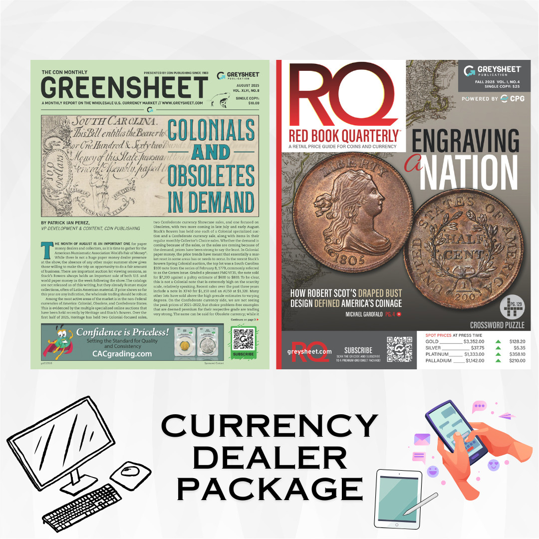 GREENSHEET: US Currency Pricing Guide – 1 Year Subscription