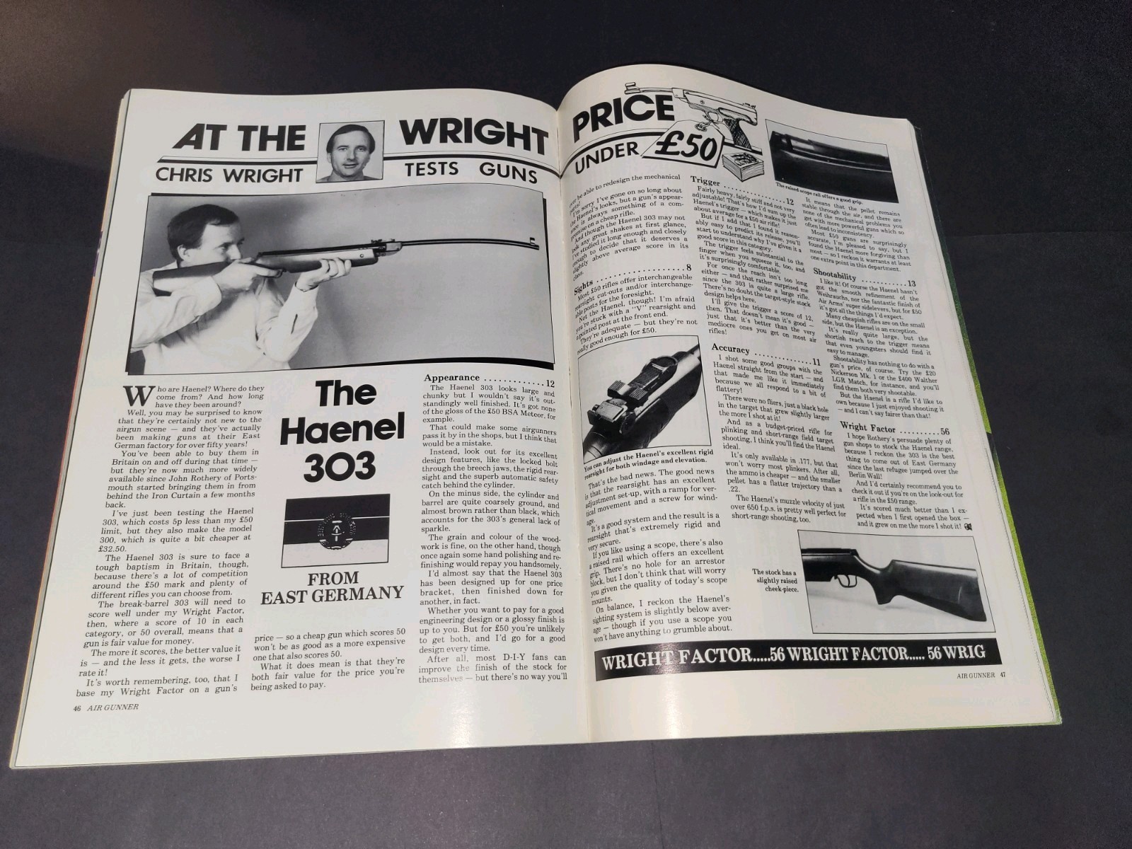 1986 Vintage Air Gunner Gun Magazine Centerfold Poster Airgun Brittish European