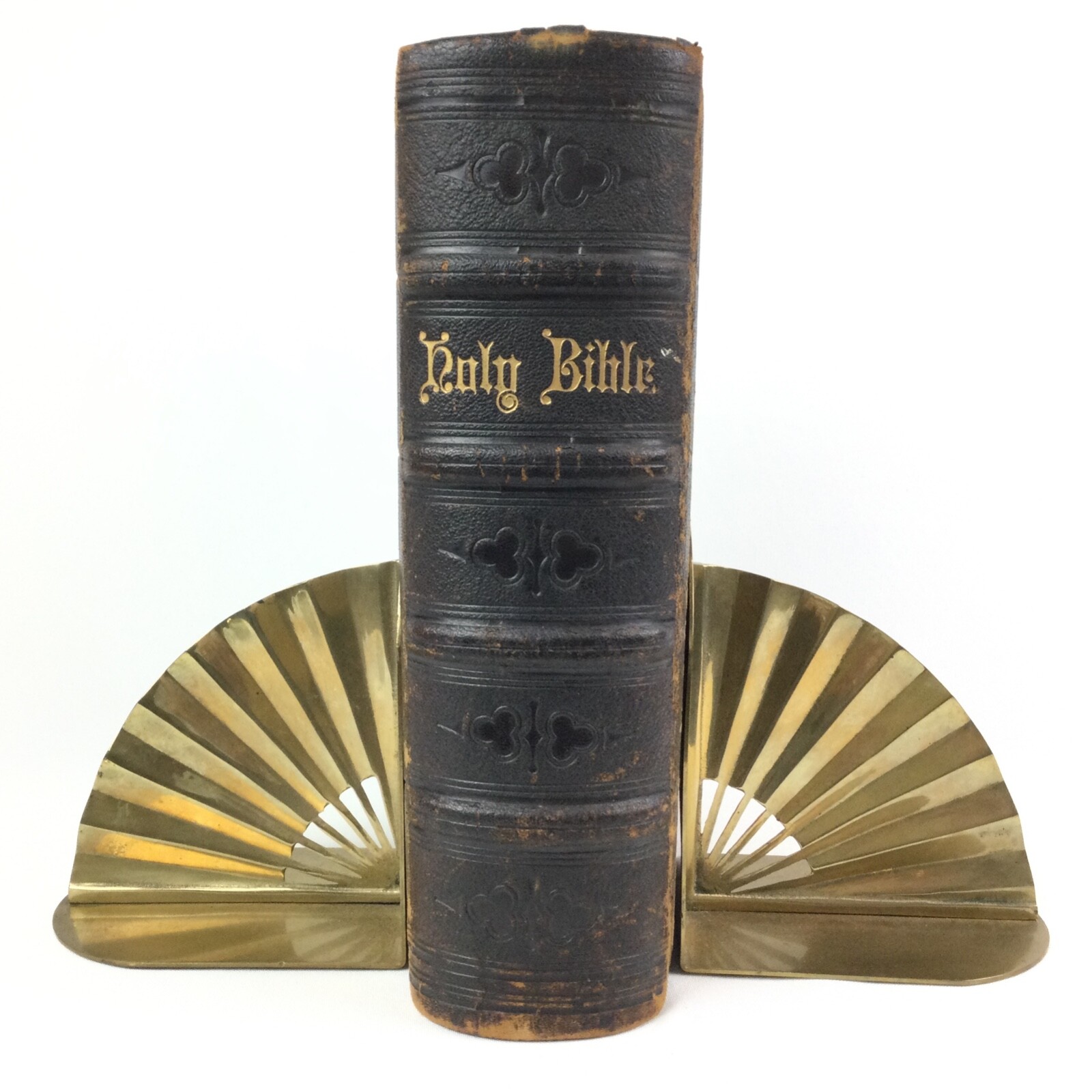 1866 Large HOLY BIBLE Oxford University Press London, Tooled Leather, Gilt Edges
