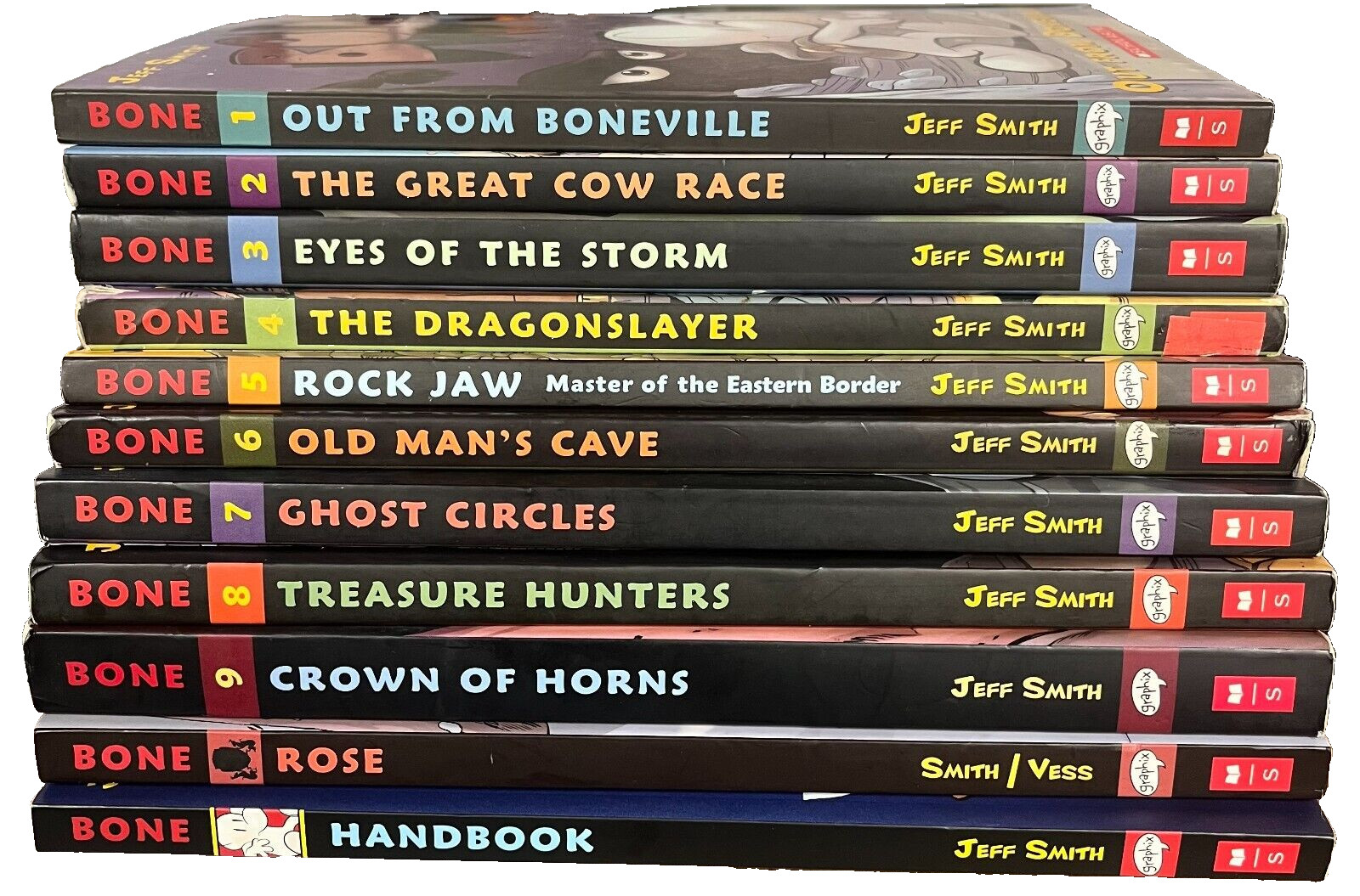 Lot of 1-10 Bone Books + Handbook – Jeff Smith