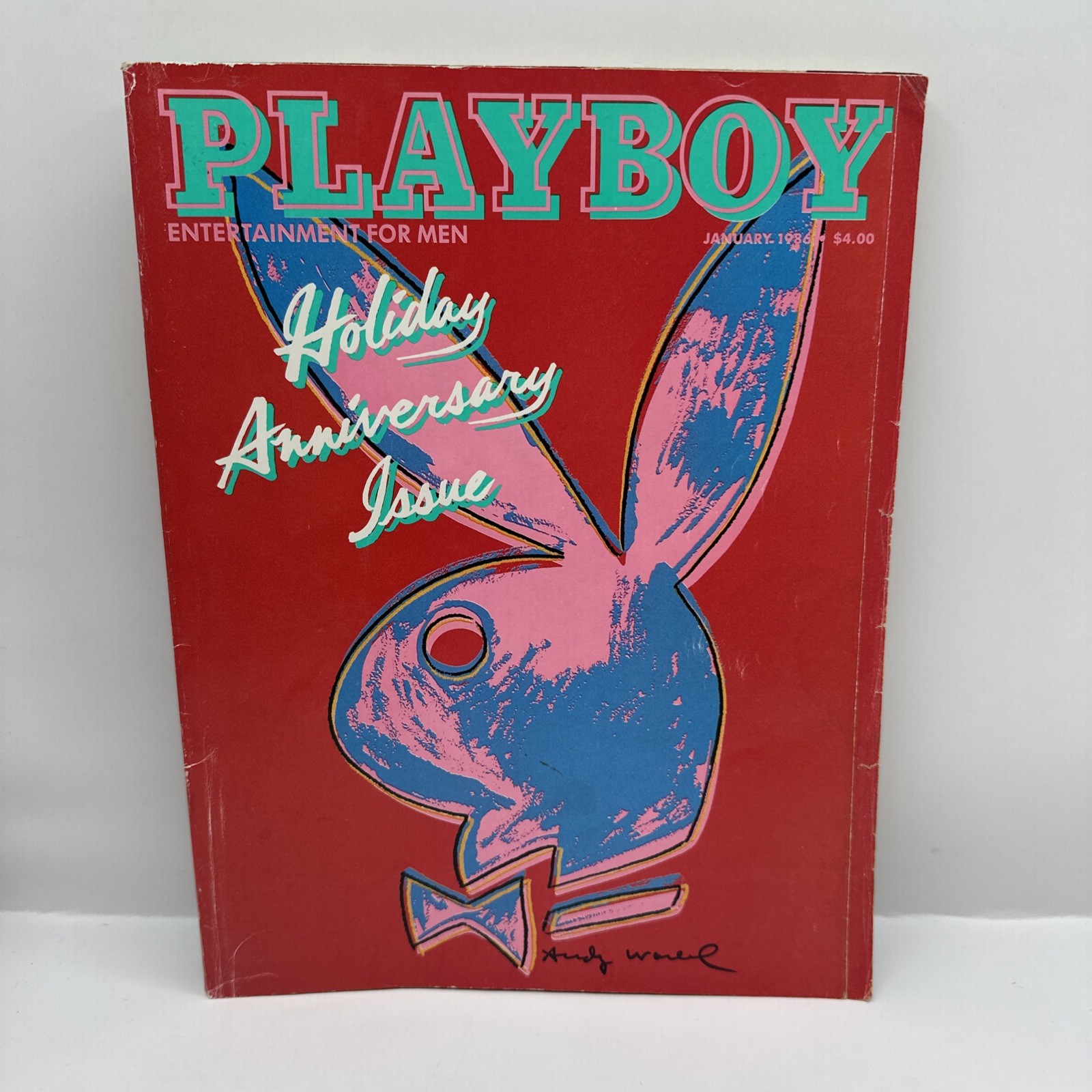 Playboy January 1986 Andy Warhol Cover Holiday Anniversary Issue