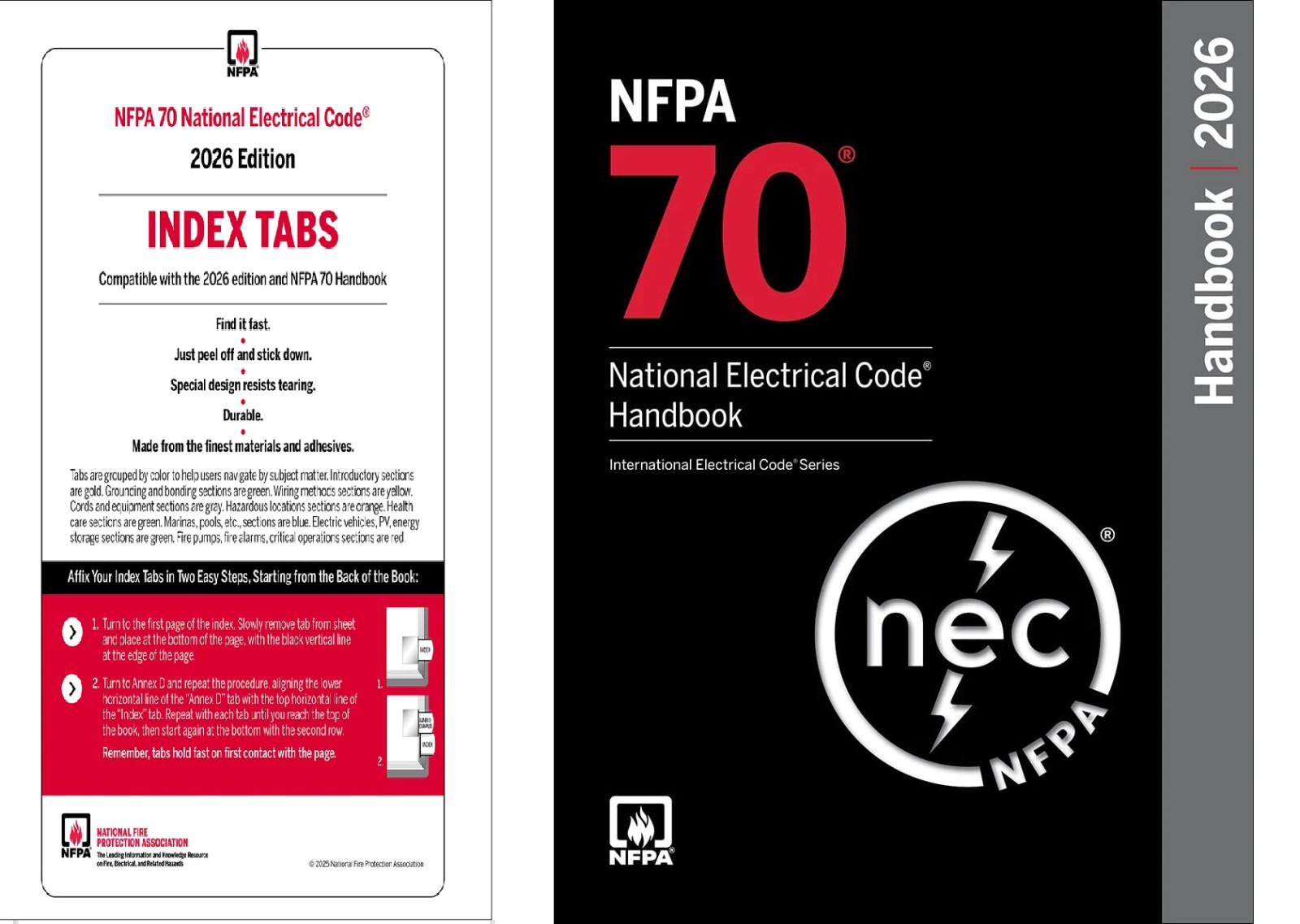 NFPA 70 2026 Handbook Hardcover Ugly’s Ref Spiral + Index TAB 2026 Cambo 3 book