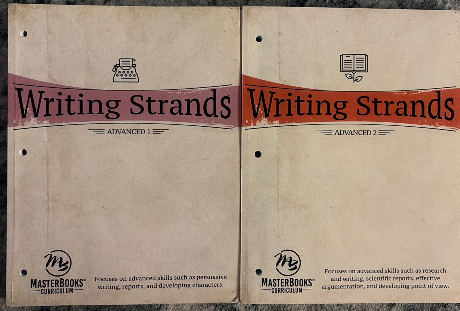 Writing Strands Advanced 1 & 2 Books – MasterBooks Curriculum – VGC