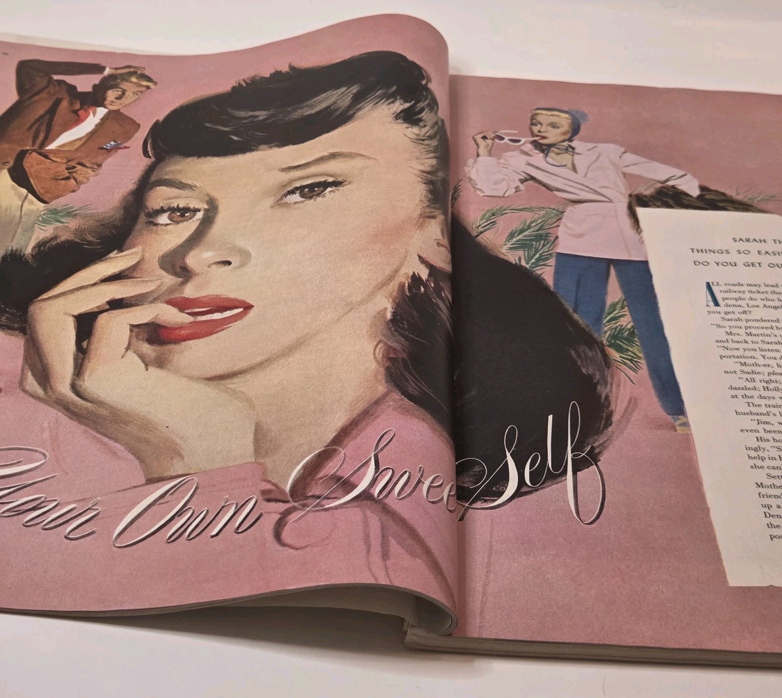 Vtg LADIES HOME JOURNAL MAG Aug. 1948 40s Fashion Full Color Ads Beauty READ