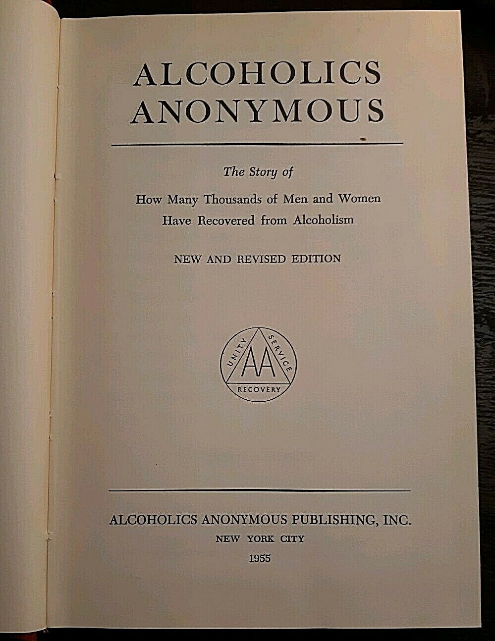 AA ALCOHOLICS ANONYMOUS LTD EDITION Pathway to a Cure BIG BOOK Cover NUMBERED