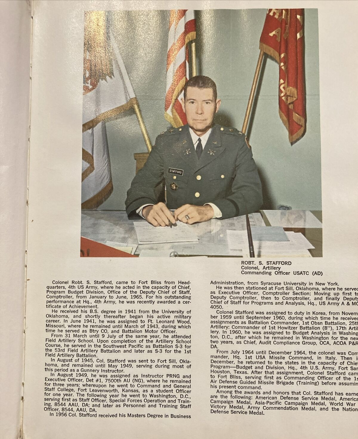 United States Army Training Center Air Defense Fort Bliss Texas Company B 1966