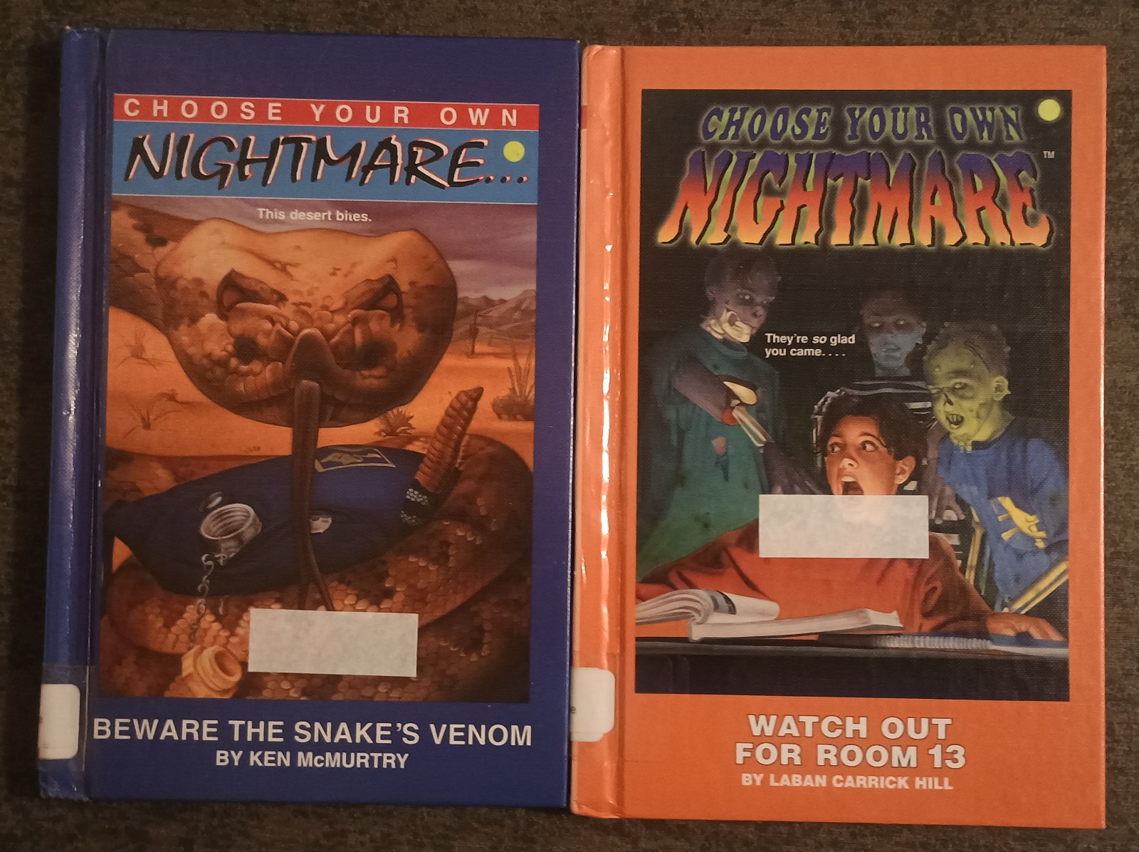 2 Choose Your Own Nightmare hardcover books : Snake’s Venom + Watch Out Room 13