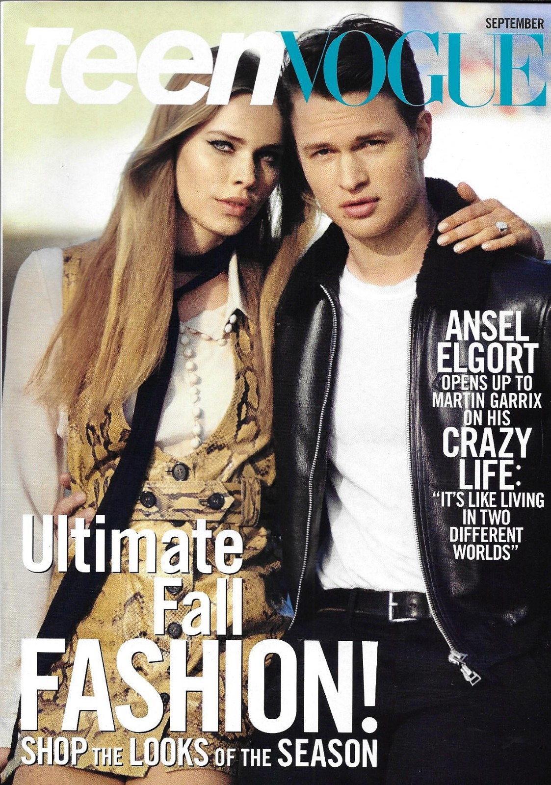 Teen Vogue Magazine Ansel Elgort Suki and Imogen Waterhouse Britt Robertson
