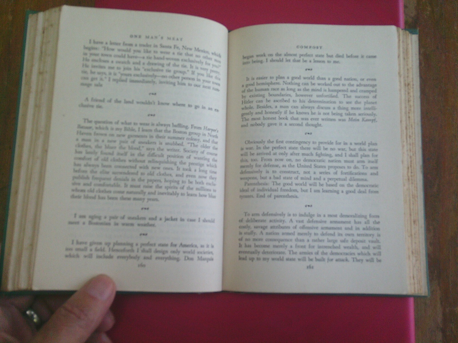 One Man’s Meat by E.B. White, 8th Edition, 1944, 350 Pages
