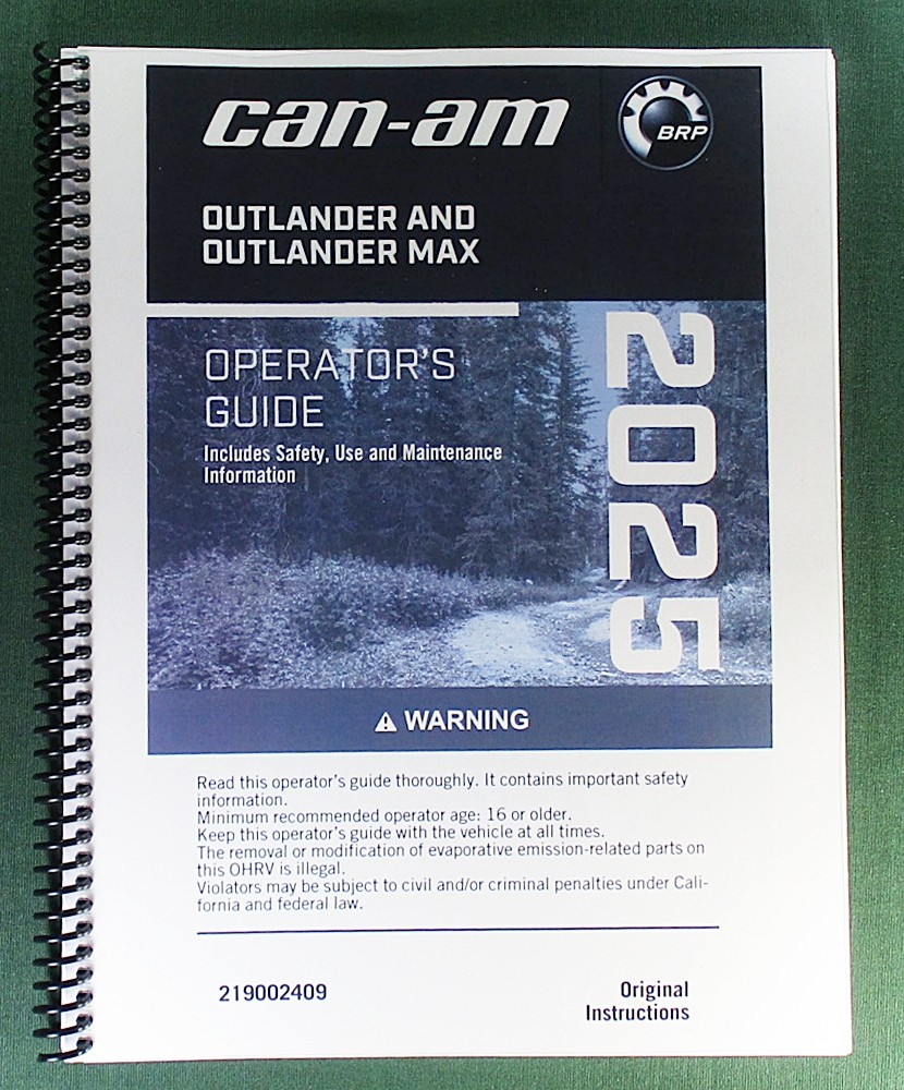 2025 Can-Am Outlander PRO MAX HD7 4X4 Owner’s Manual: 414 Pages & Clear Covers