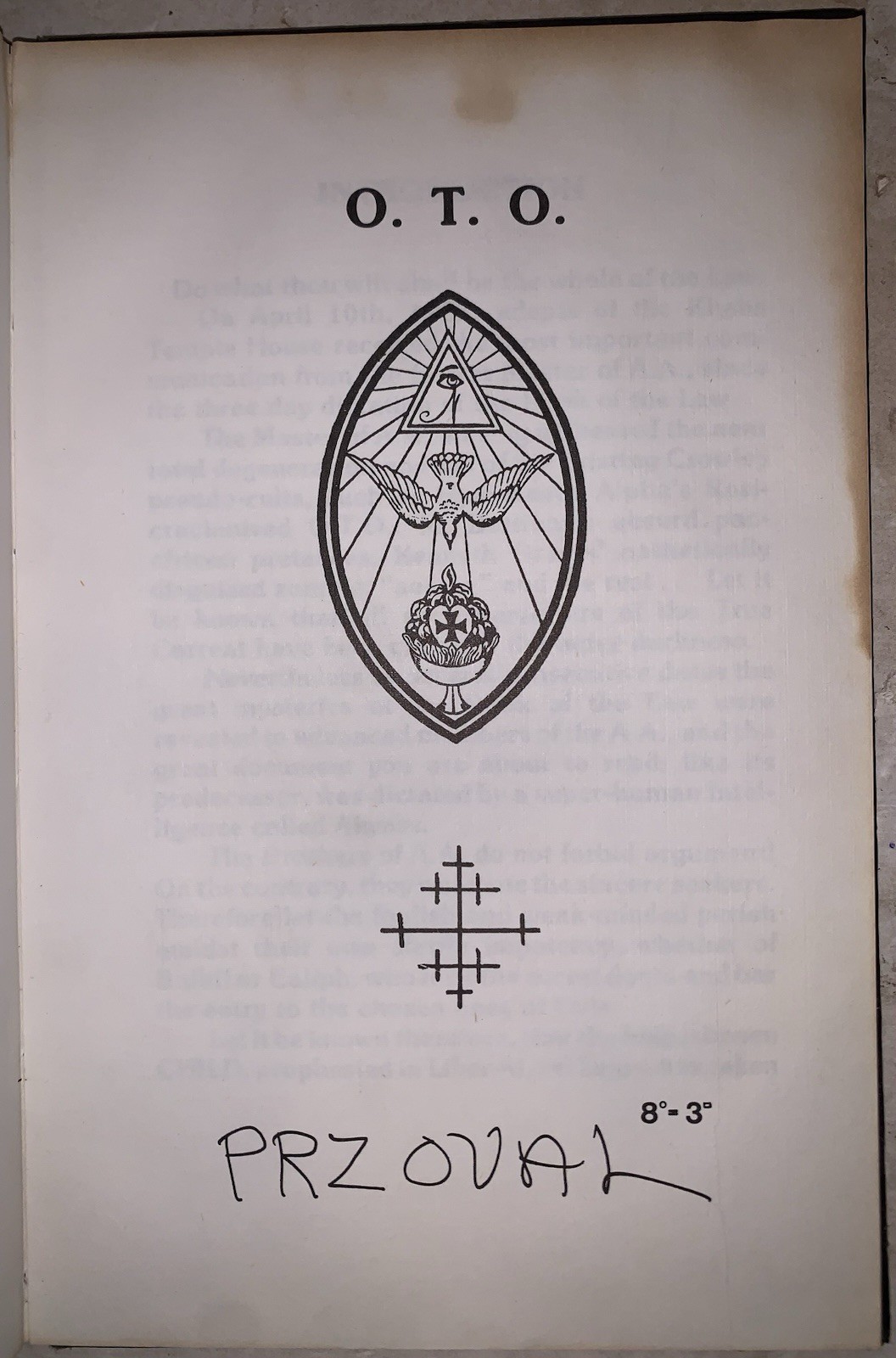 1981, Liber Vel Oviz 93 sub figura LXXVI as delivered by OVIZ to PRZOVAL, OCCULT