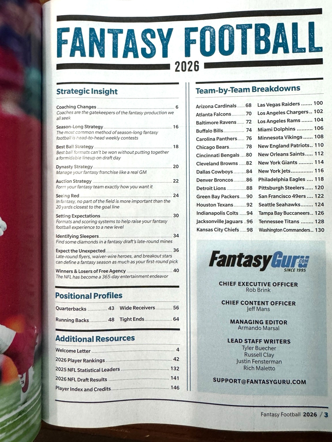 2026 Fantasy Guru Football Guide 200 + Player Rankings Dominate your Draft ! NEW