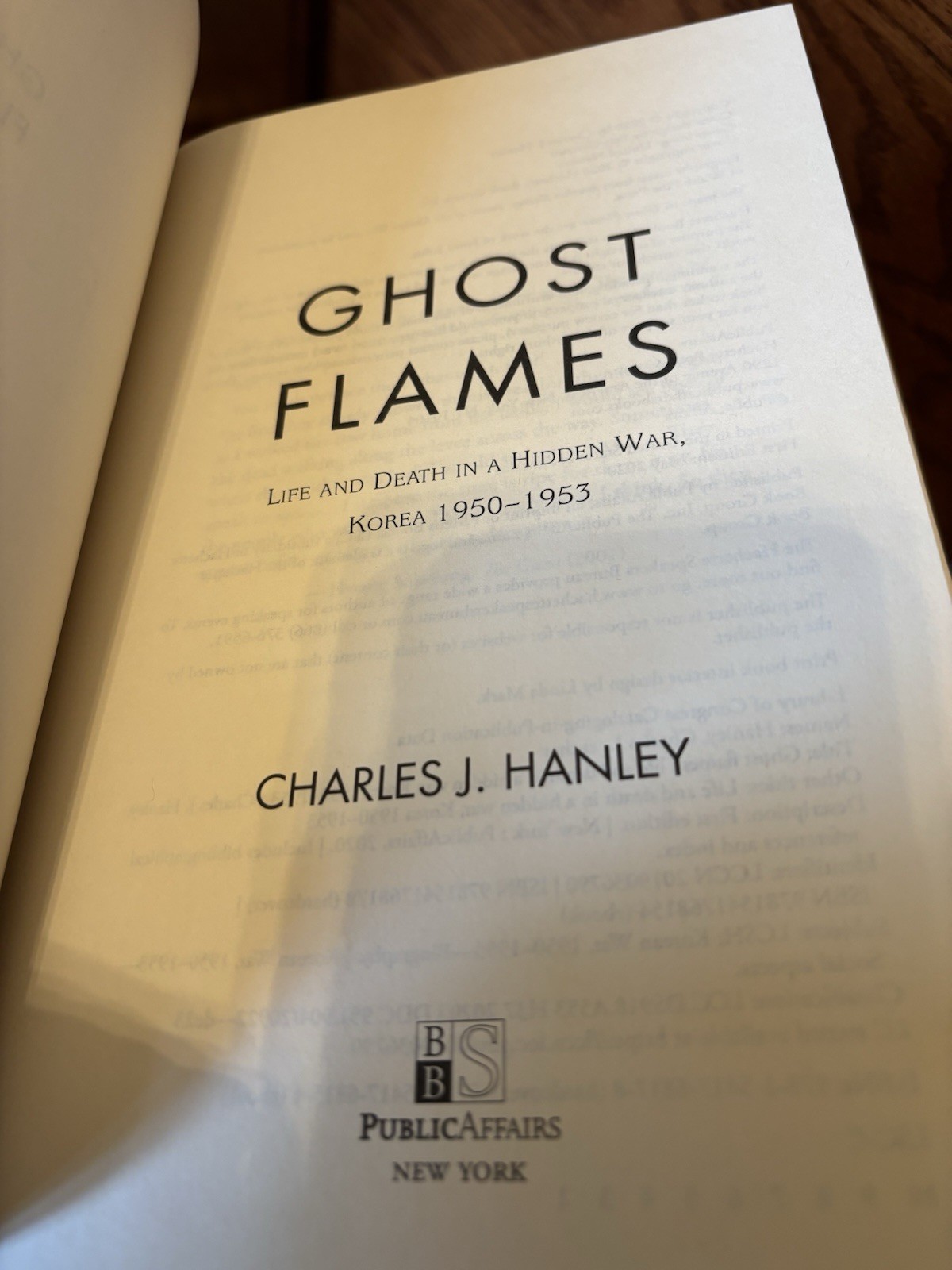 Ghost Flames. Charles Hanley. Public Affairs 2020 Hardcover. Fine Unread