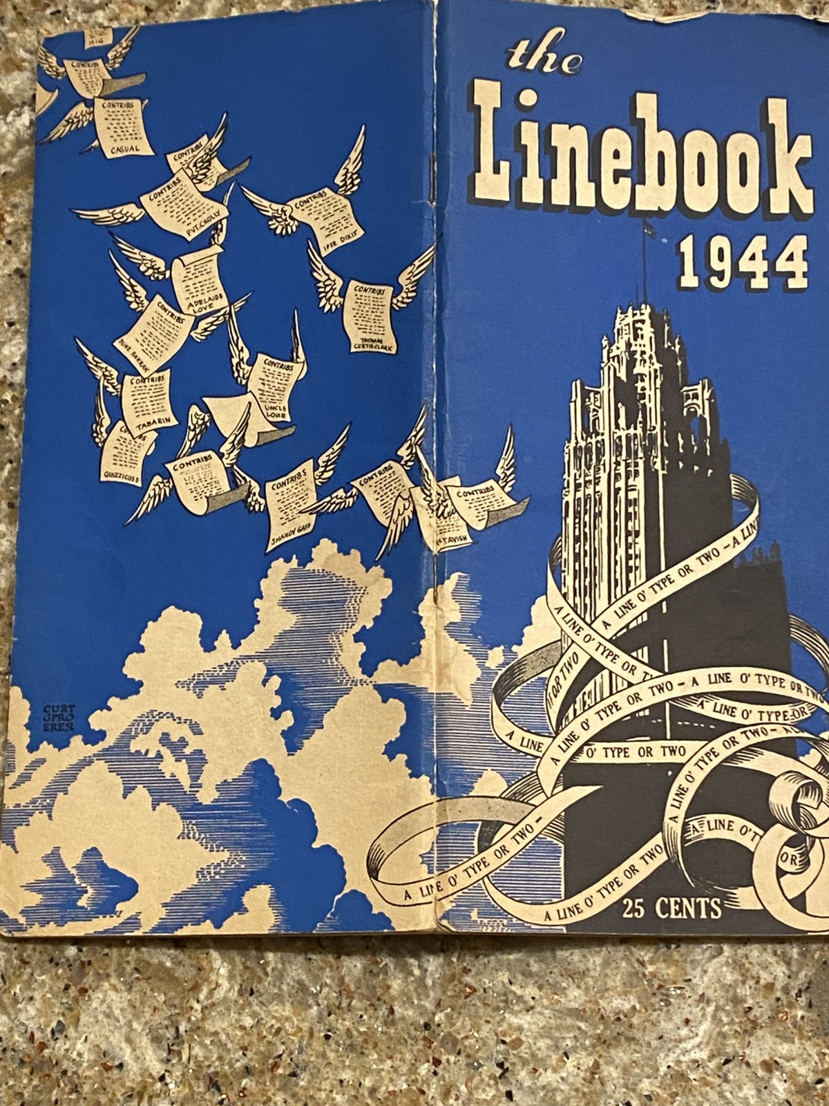 Vintage WWII Era CHICAGO TRIBUNE 1943 1944 LINE BOOK Quotes Wit Poetry Ephemera