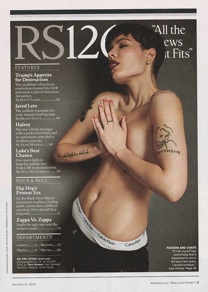 Rolling Stone Aug 11, 2016 JARED LETO-HALSEY-JEFF BECK-MIGUEL-FRANK ZAPPA-STING