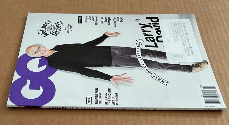 GQ Feb 2020 Larry David Cover The Wellness and Success Issue Bagged/Boarded