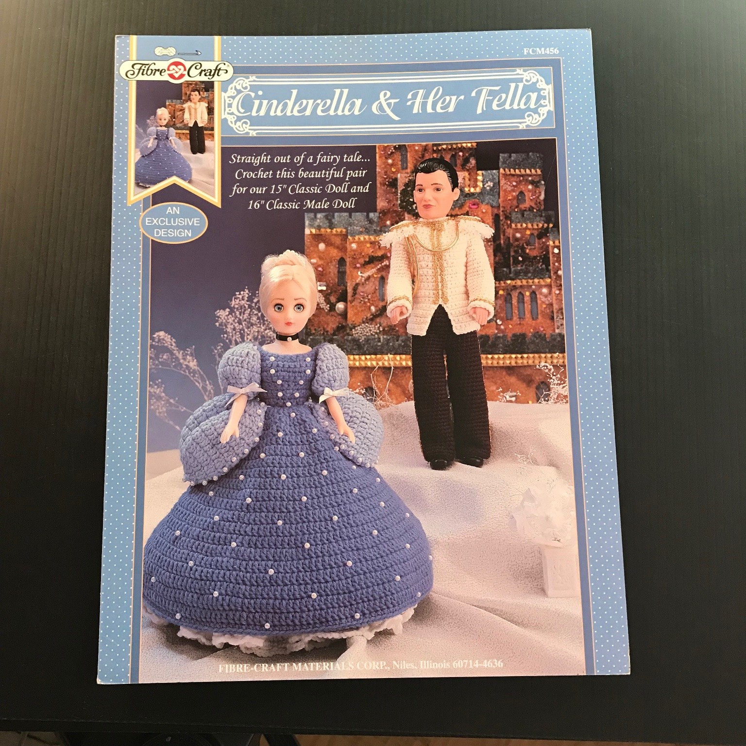 Cinderella & Her Fella Crochet Pattern FCM456 1995 Fibre-Craft Doll Clothes