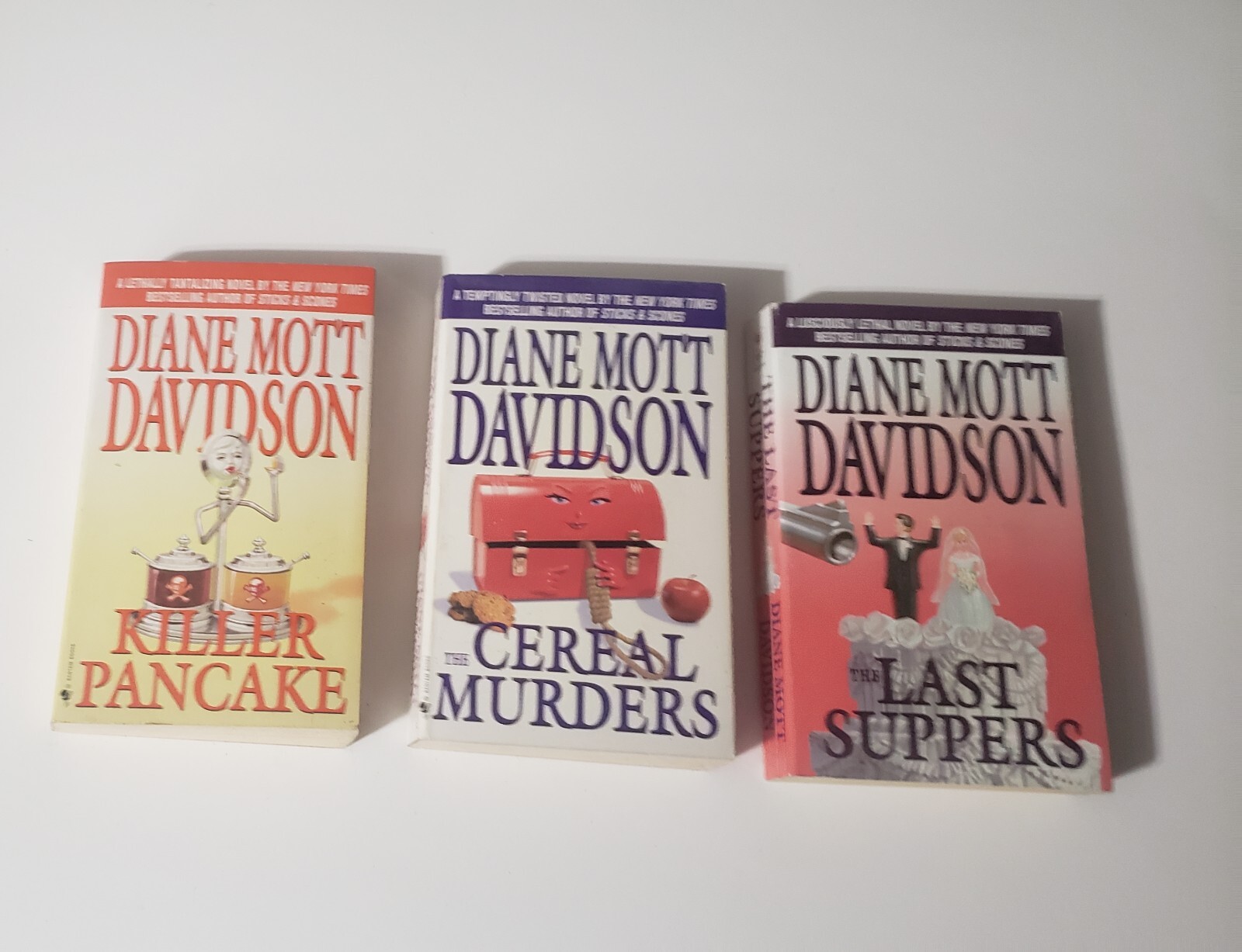 Diane Mott Davidson, lot of 3: Killer Pancake, Cereal Murders, Last Supper