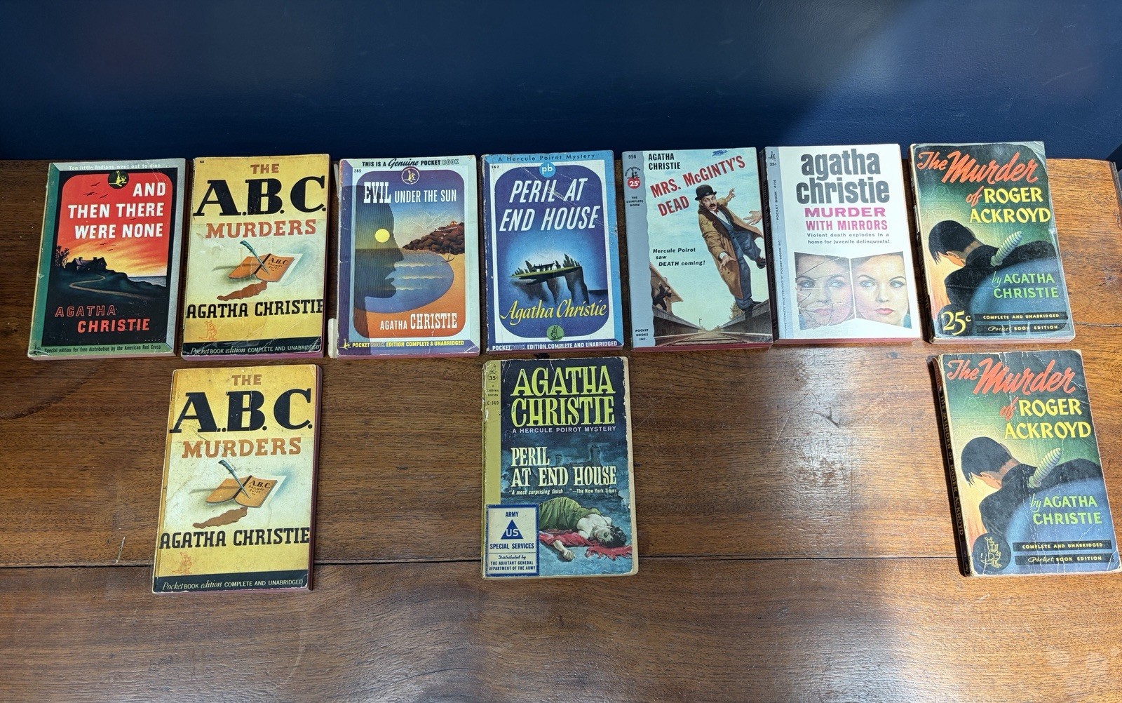 LOT Of 10 Agatha Christie Pocket Paperback Books 1940s / 1950s Some Dupes