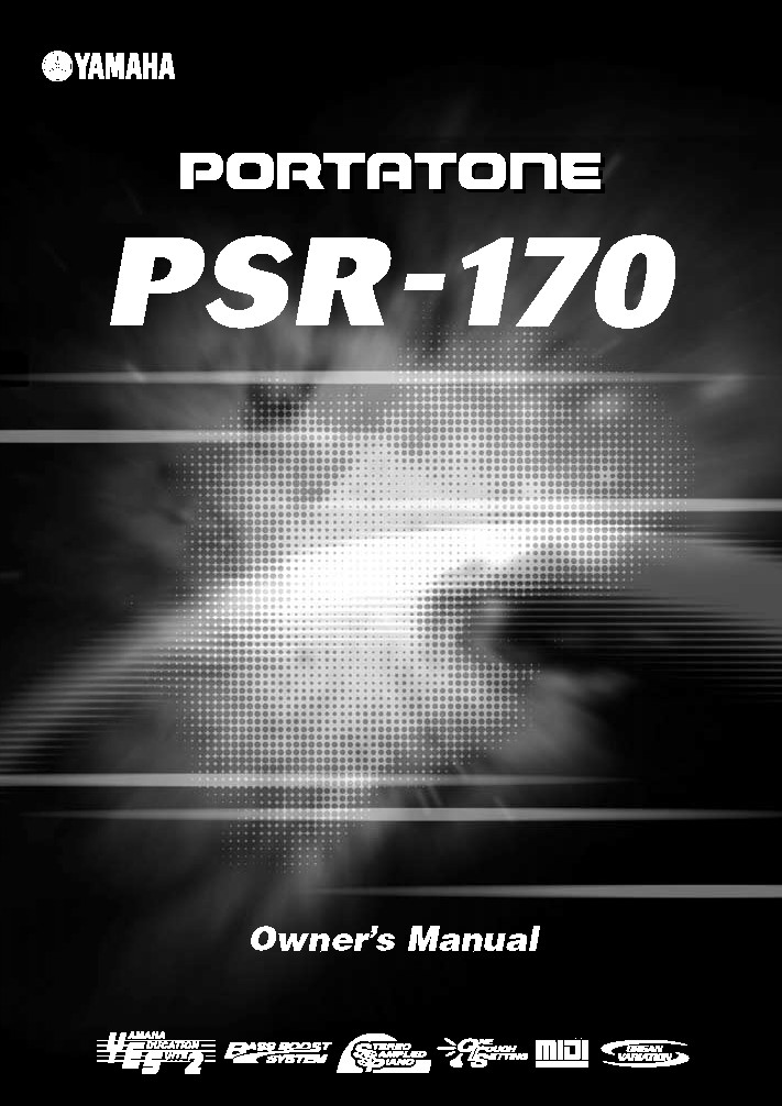 Yamaha PSR-170 Instruction Manual: 64 Pages & Protective Covers!