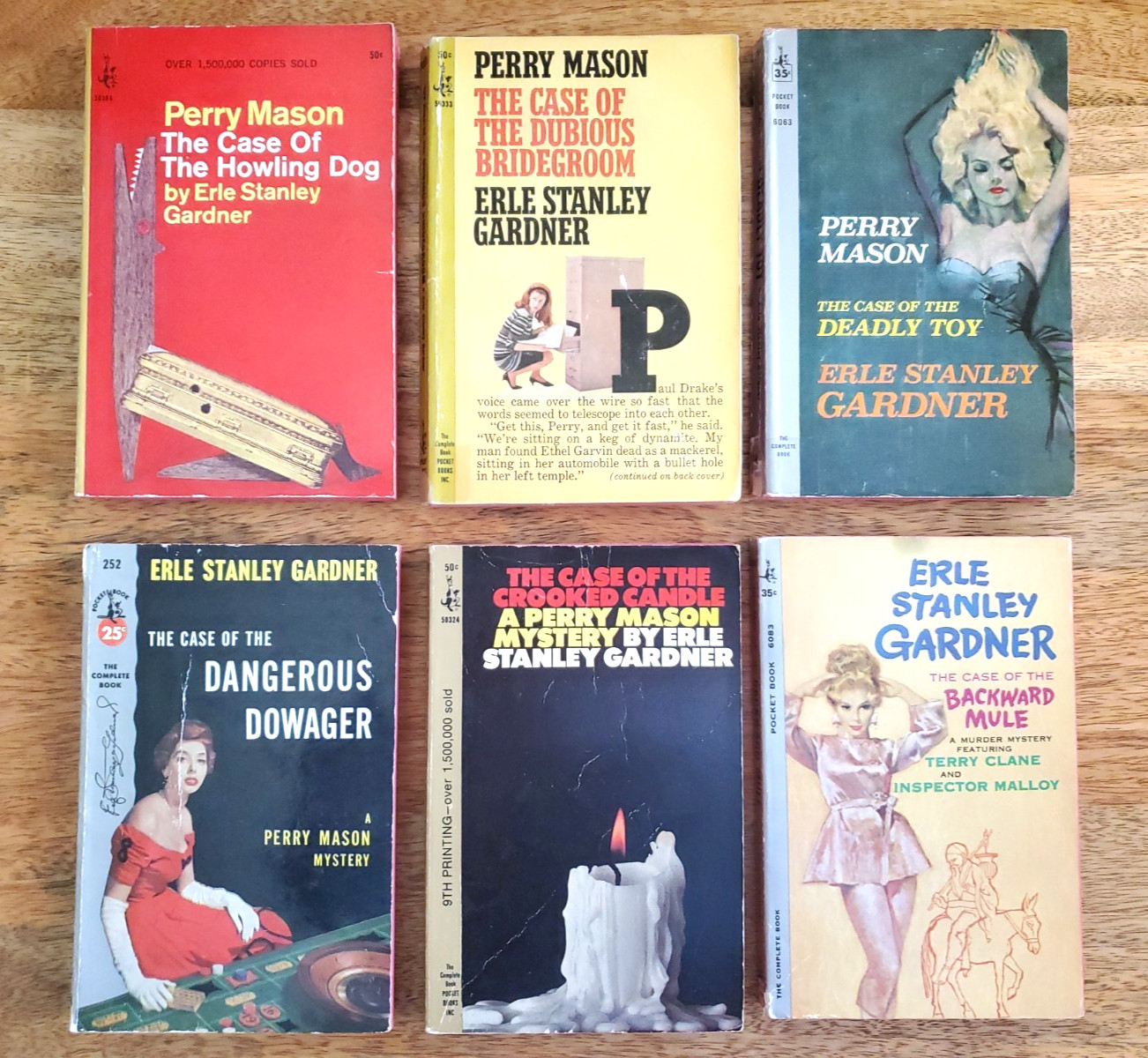 Lot of 6 Perry Mason Mystery pb Books by Erle Stanley Gardner 1960s