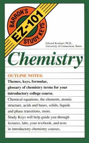 Chemistry (Barron’s E Z 101 Study – Paperback, by Kostiner Edward – Very Good