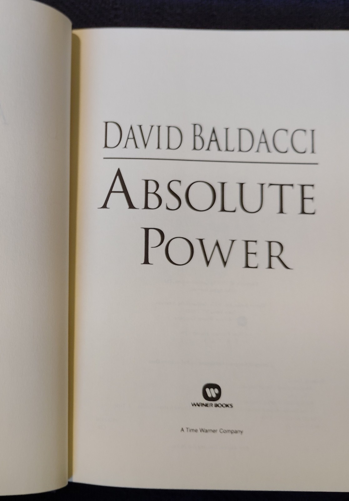 ABSOLUTE POWER by David Baldacci (1996) AS NEW 1ST/1ST UNREAD HARDCOVER