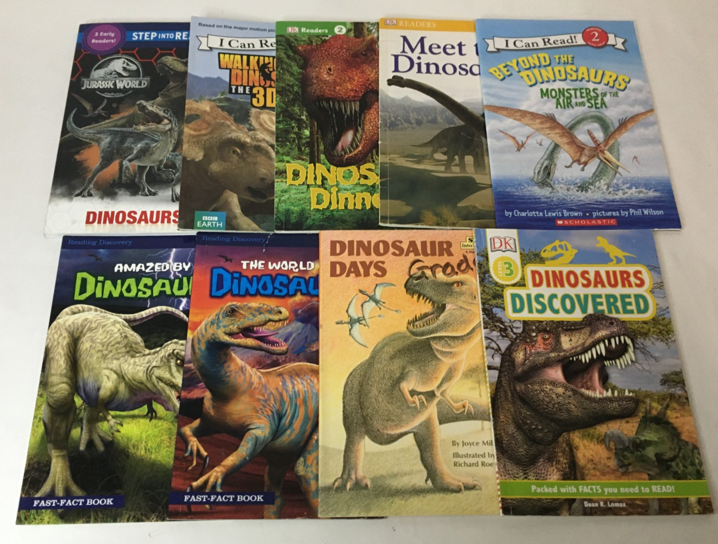 Lot of 11 in 9 Dinosaur Early Readers Books / Levels 2 & 3 / Dino Dinsaurs
