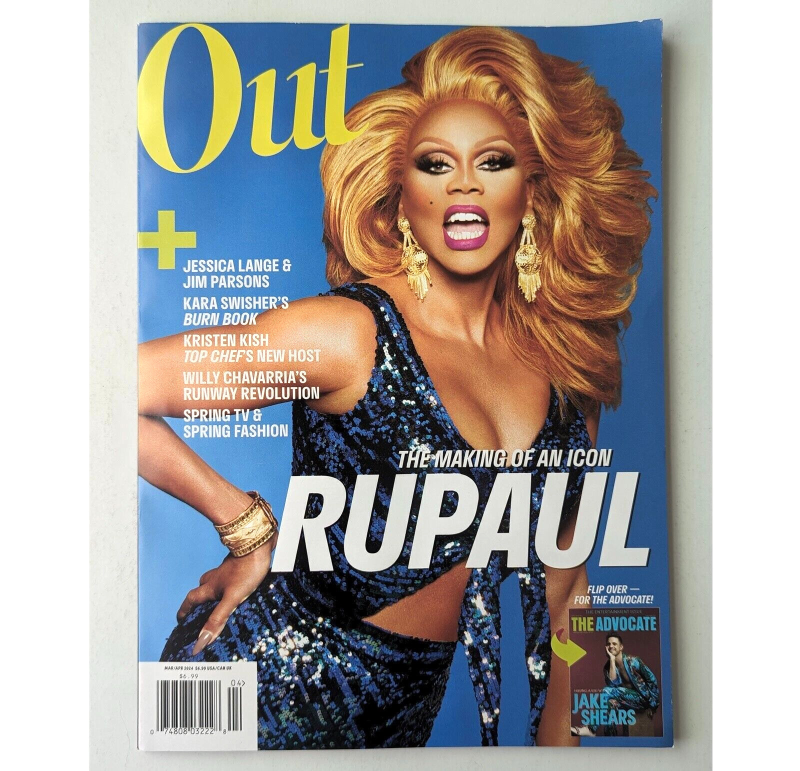 Out Magazine March April 2024 Rupaul Jessica Lange Jim Parsons Jake Shears
