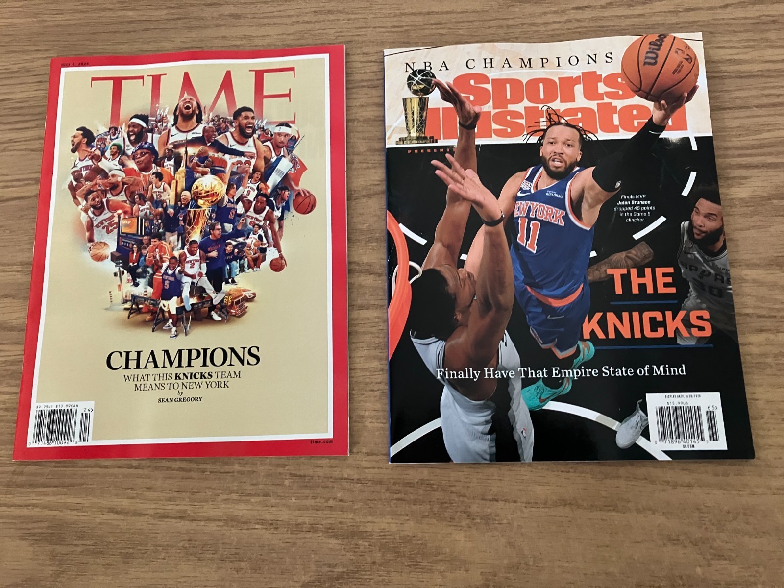 Lot 2 New York Knicks 2026 Time Magazine + Sports Illustrated Commemorative
