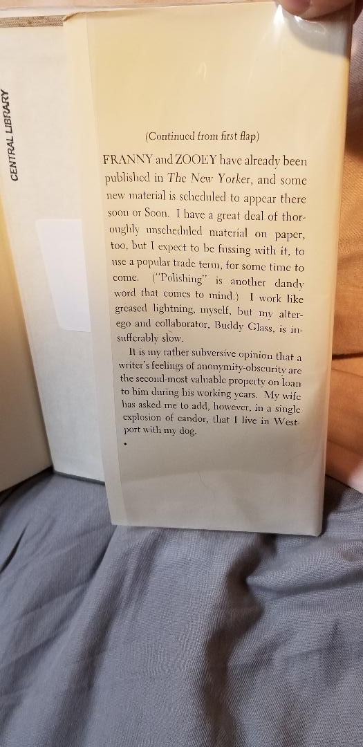 J. D. Salinger – FRANNY AND ZOOEY – First edition/First printing 1961 – Ex-lib