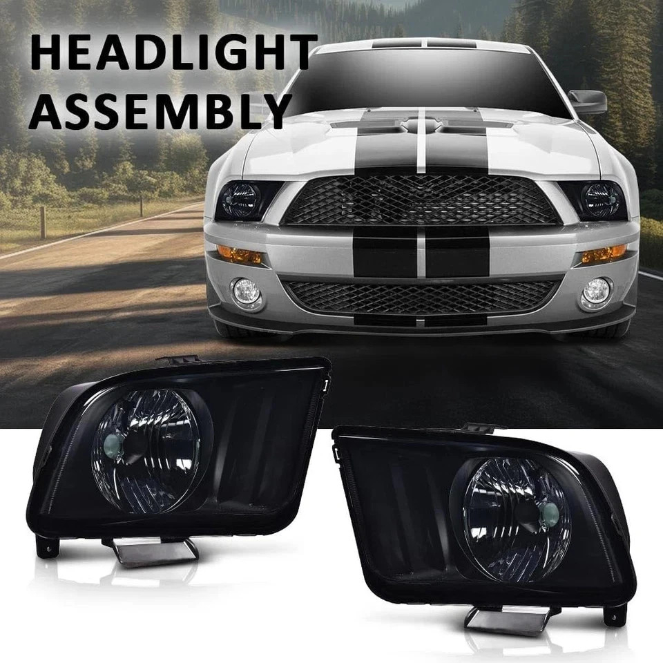 Headlights Assembly, Compatible with Ford Mustang 2005 2006 2007 2008 2009 Bumpe