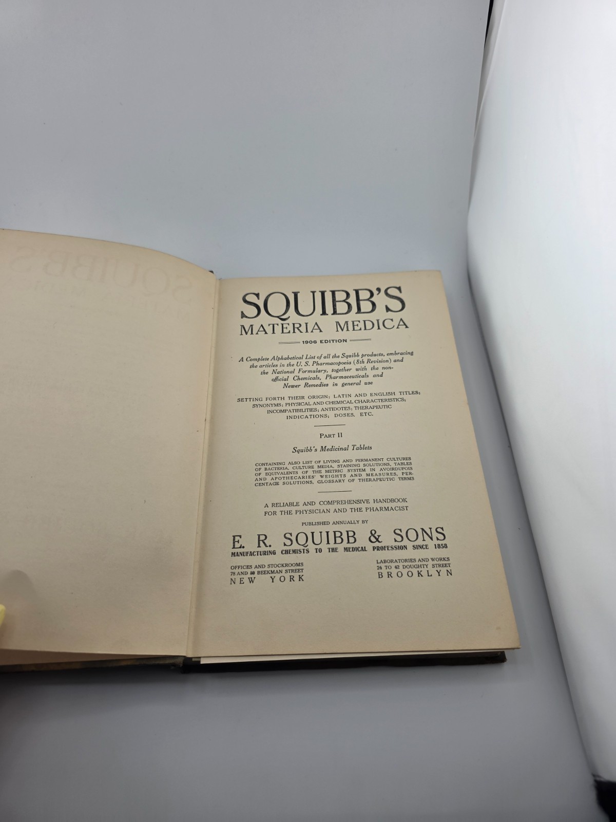 Scribbs materia medica 1906 edition part two squibb’s medical tablets