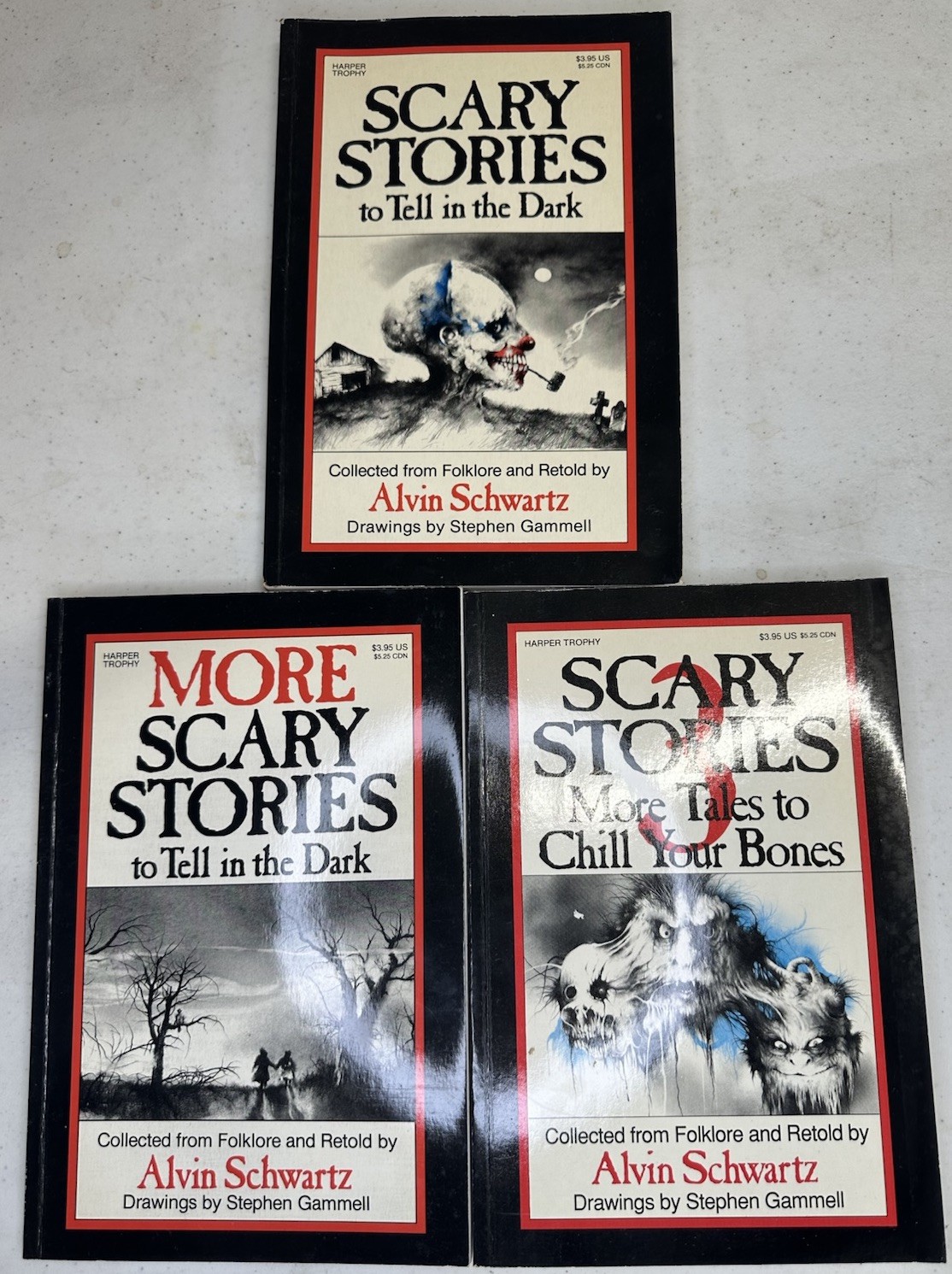 Vintage Scary Stories To Tell In The Dark Trilogy- Original Stephen Gammell Art