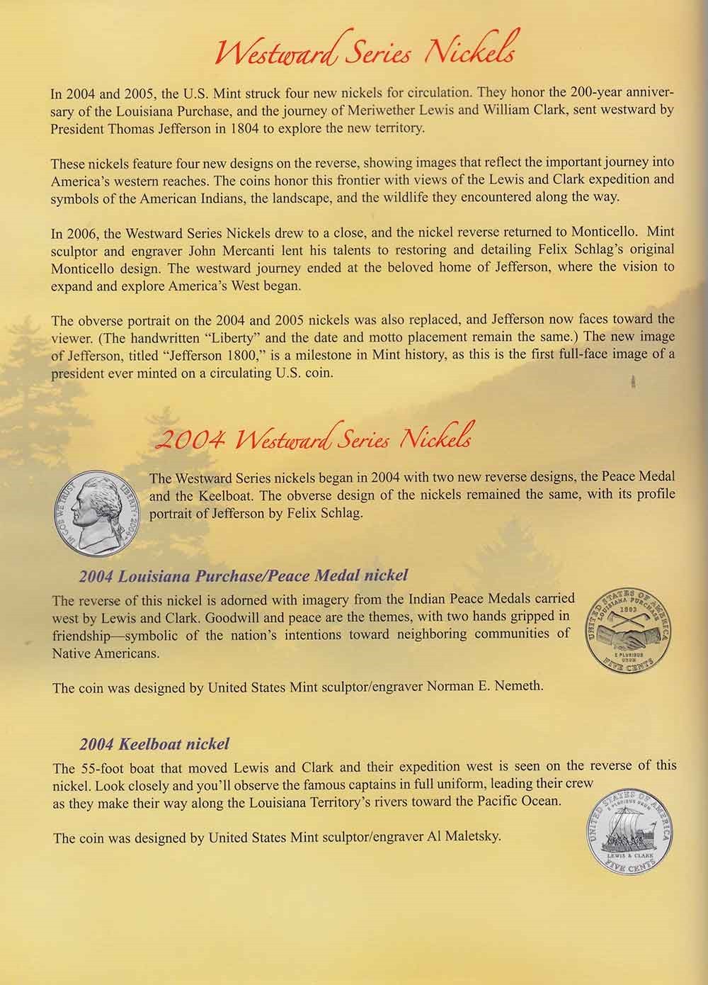 Coin Collecting Folder Westward Journey Series US Nickels 2004 – 2006 Mini Album