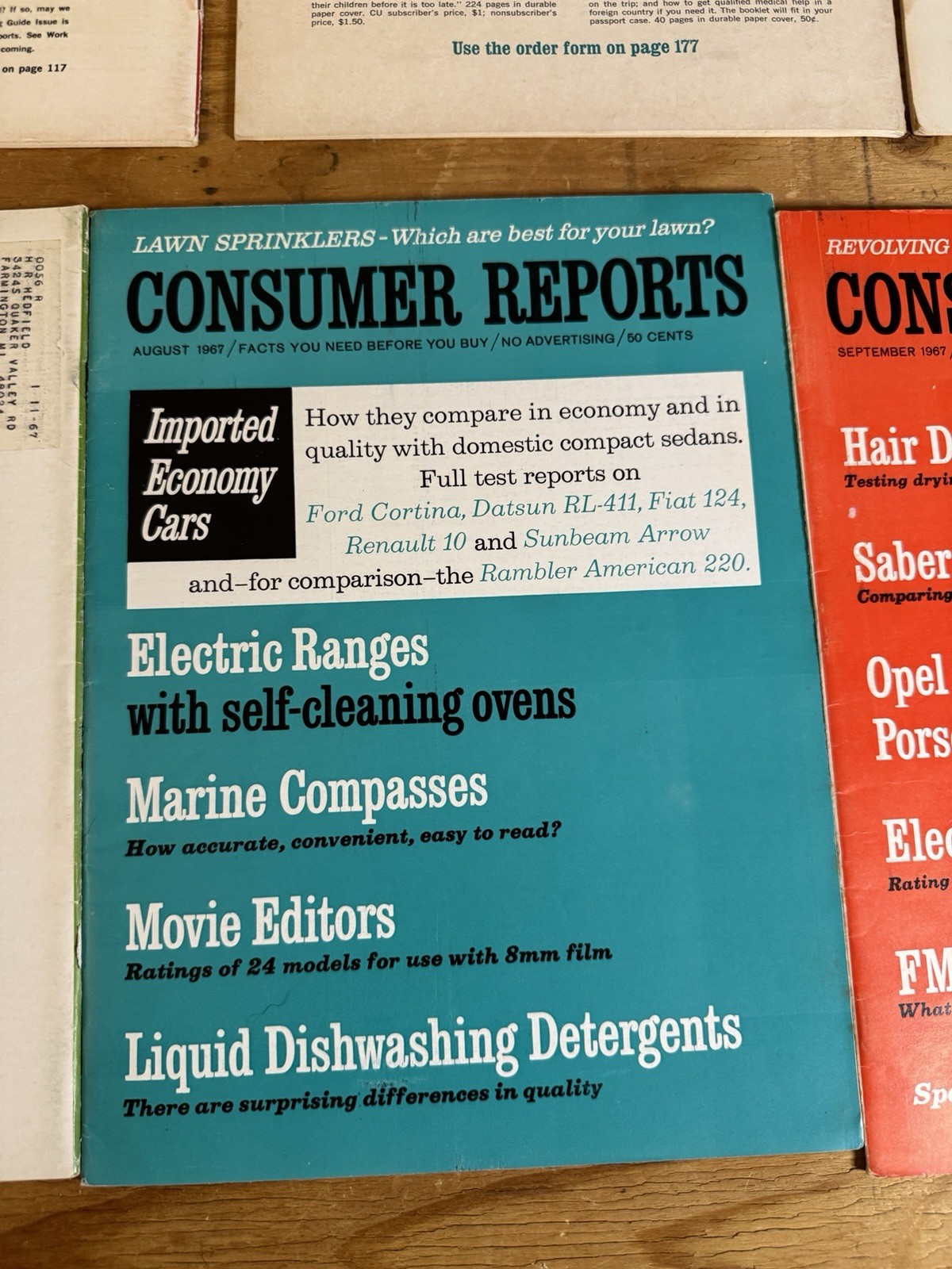 Lot of 11 Consumer Reports 1967 Vintage Magazines