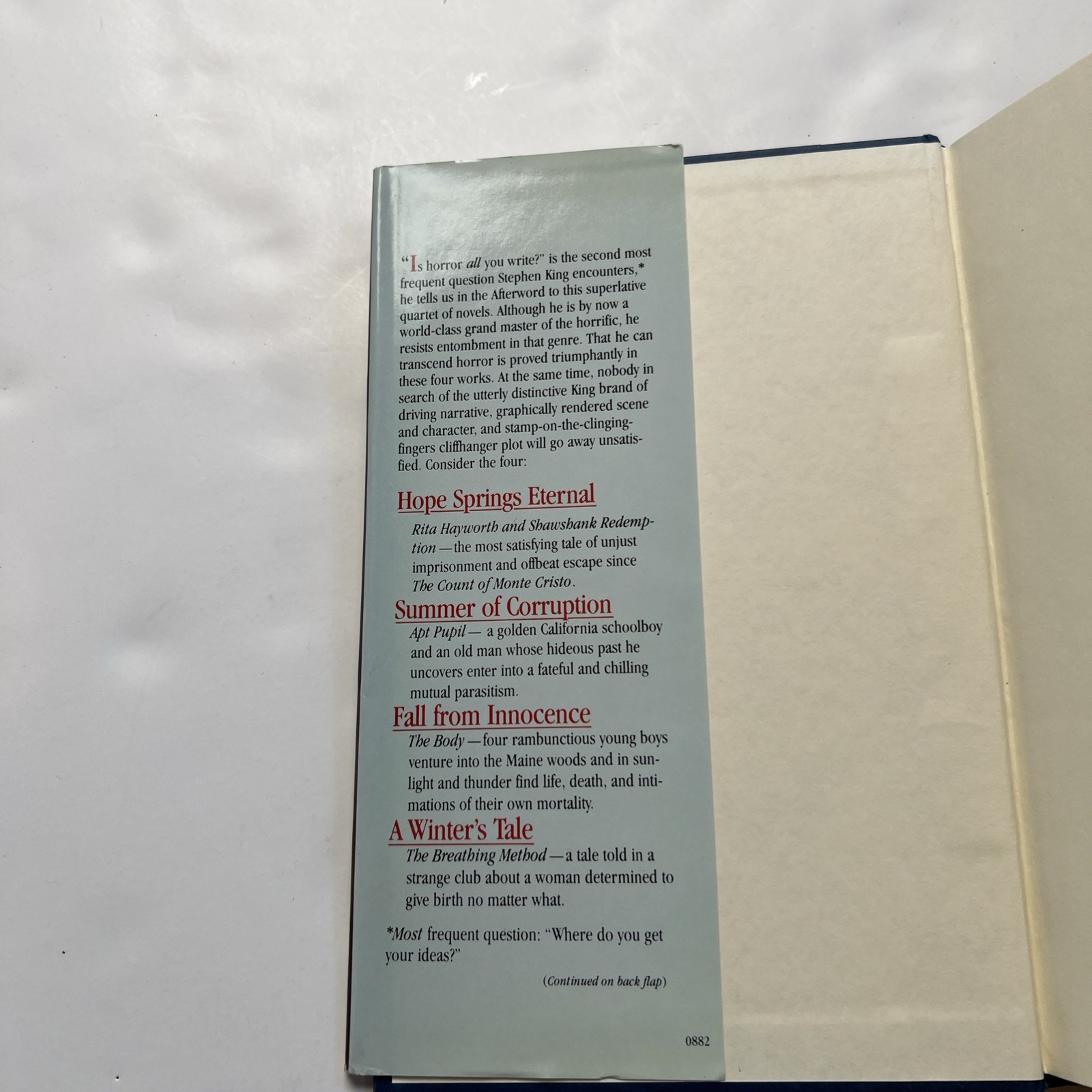 Different Seasons by King, Stephen Hardcover Book 1982 Viking – 1st Edition