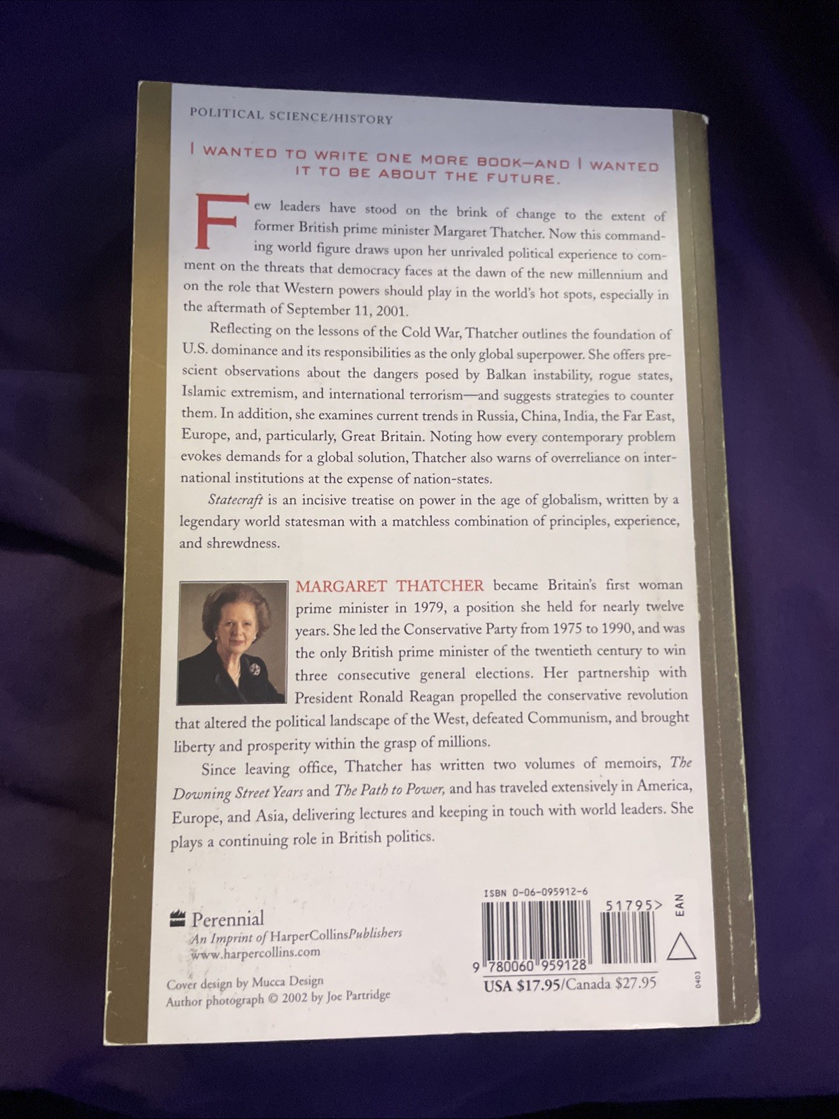 Statecraft : Strategies for a Changing World by Margaret Thatcher (2003,…