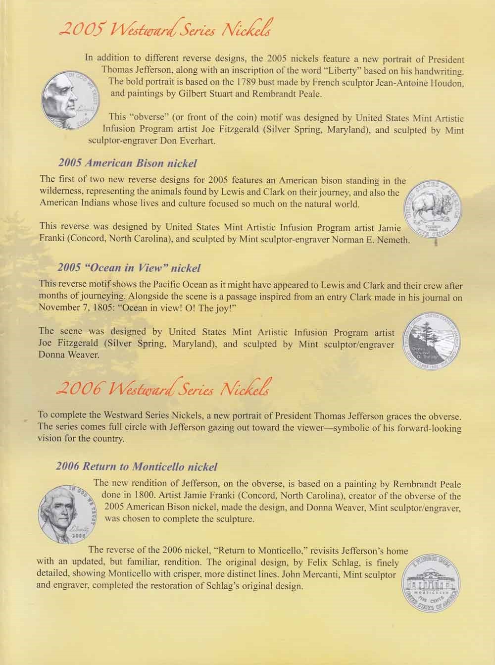 Coin Collecting Folder Westward Journey Series US Nickels 2004 – 2006 Mini Album